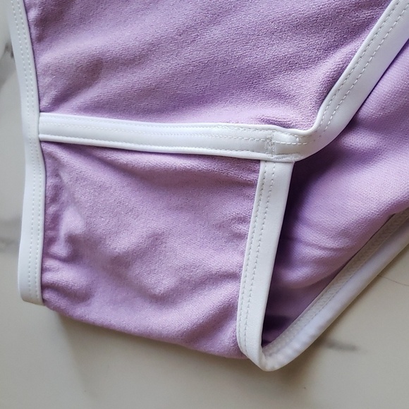 Kona Sol™ Purple Terry Cloth Solid High Waist High Leg Bikini Bottom Size L # - Picture 4 of 7